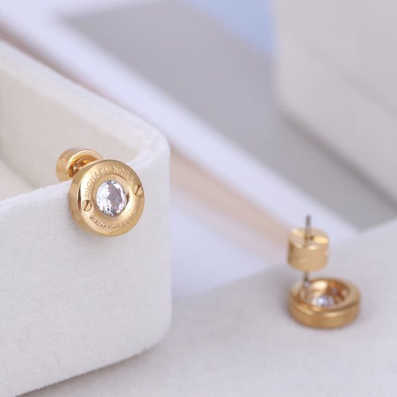 Michael Kors Couple Zircon Round Earrings - Picture 8 of 8